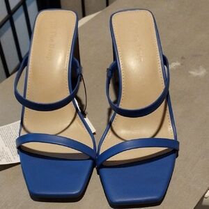 Blue Strappy Square-Toe Mule - The Drop